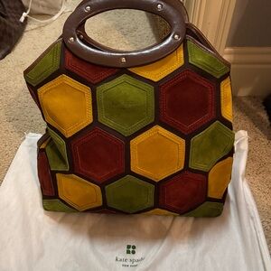 Kate Spade Red, Yellow, and Green Hexagon Tote